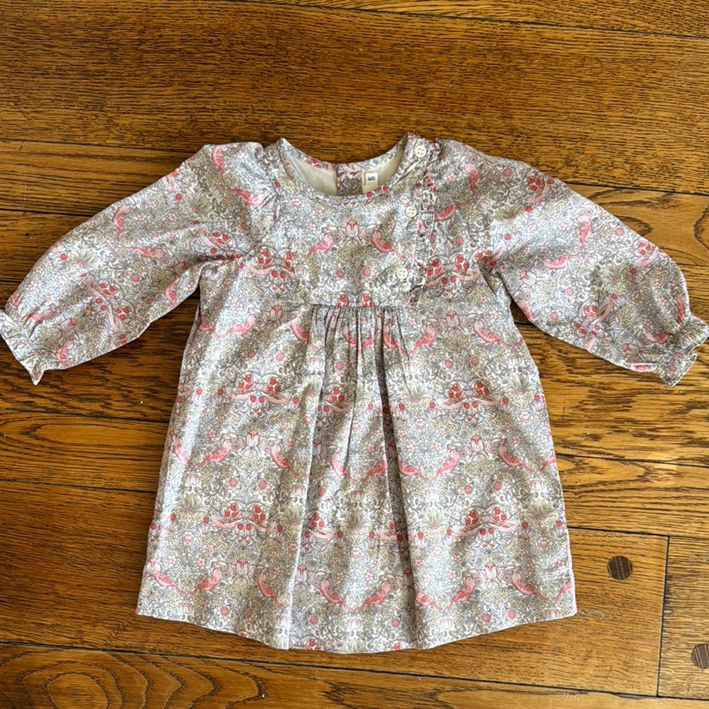 Bonpoint Floral Kids Dress - Pink and Gray